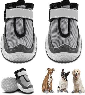 New Size 6 Dog Shoes Boots Reflective, Breathable, Hot Pavement Paw Protection